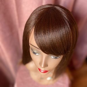 Side swoop wig with bangs